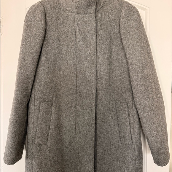 J Crew Gray Wool Coat with Gold Zipper - Picture 2 of 5